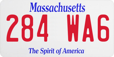 MA license plate 284WA6