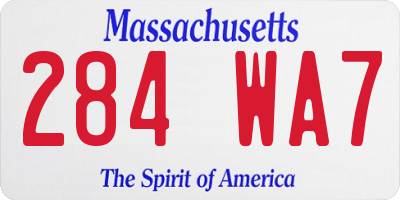 MA license plate 284WA7