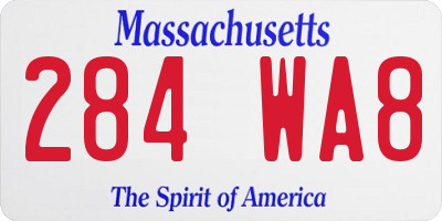 MA license plate 284WA8