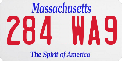 MA license plate 284WA9