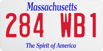 MA license plate 284WB1