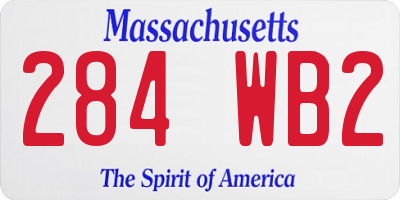 MA license plate 284WB2
