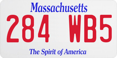 MA license plate 284WB5