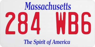 MA license plate 284WB6