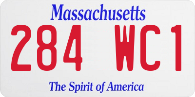MA license plate 284WC1
