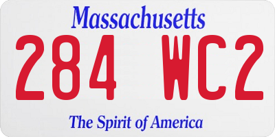 MA license plate 284WC2