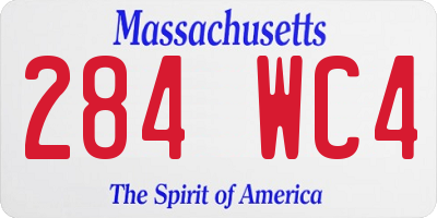MA license plate 284WC4