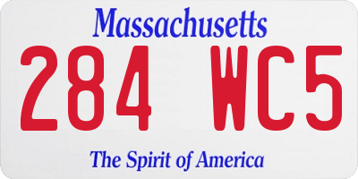 MA license plate 284WC5