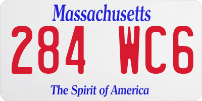 MA license plate 284WC6