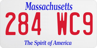 MA license plate 284WC9