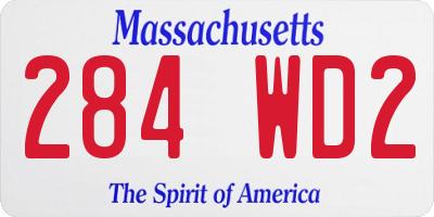 MA license plate 284WD2