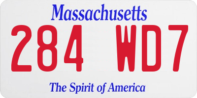 MA license plate 284WD7