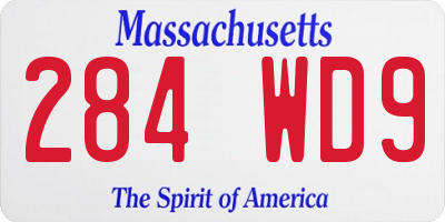 MA license plate 284WD9