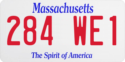 MA license plate 284WE1