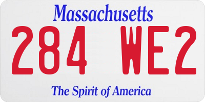 MA license plate 284WE2