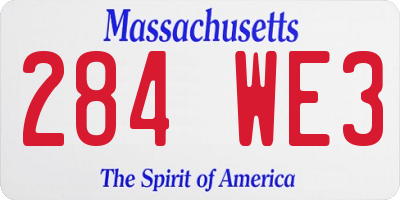 MA license plate 284WE3