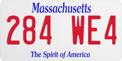 MA license plate 284WE4