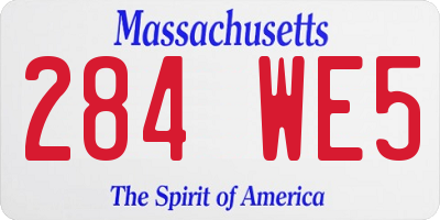 MA license plate 284WE5