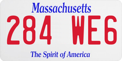 MA license plate 284WE6