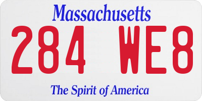 MA license plate 284WE8