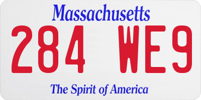 MA license plate 284WE9
