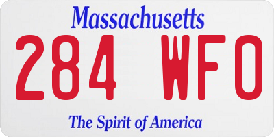 MA license plate 284WF0