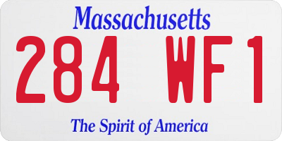 MA license plate 284WF1