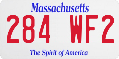 MA license plate 284WF2
