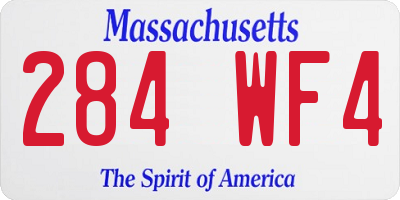 MA license plate 284WF4