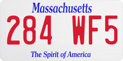 MA license plate 284WF5