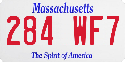 MA license plate 284WF7