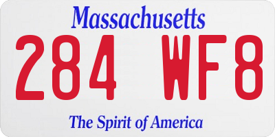 MA license plate 284WF8