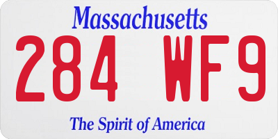 MA license plate 284WF9
