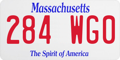 MA license plate 284WG0