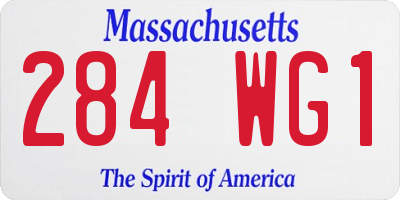 MA license plate 284WG1