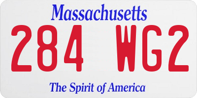 MA license plate 284WG2
