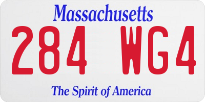 MA license plate 284WG4