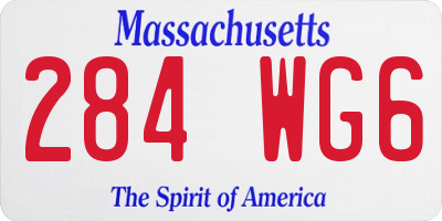 MA license plate 284WG6