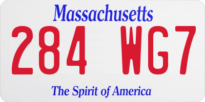 MA license plate 284WG7