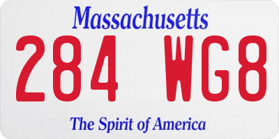 MA license plate 284WG8