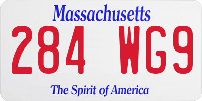 MA license plate 284WG9