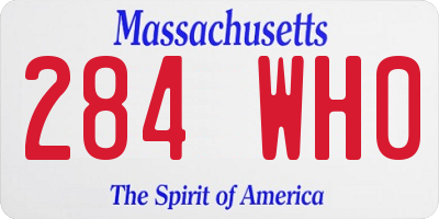 MA license plate 284WH0
