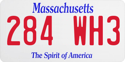 MA license plate 284WH3