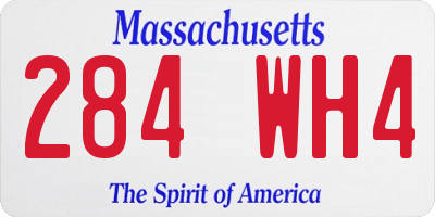 MA license plate 284WH4