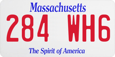 MA license plate 284WH6