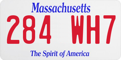 MA license plate 284WH7
