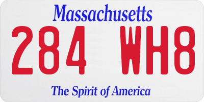 MA license plate 284WH8