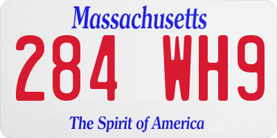 MA license plate 284WH9