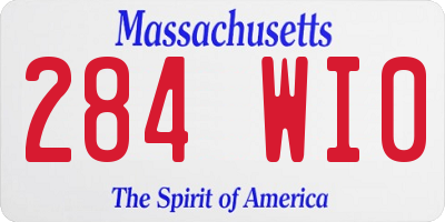 MA license plate 284WI0