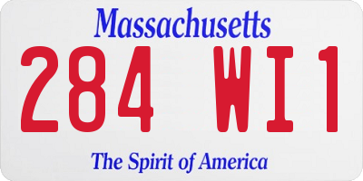 MA license plate 284WI1